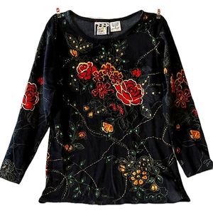 Take Two Clothing Co. long sleeve black pullover top, S